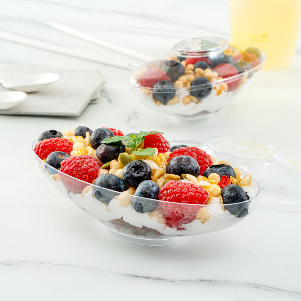 6 oz Clear Plastic Deli Containers with Lids - 100 Pack, Stackable Food Storage Containers (5.5