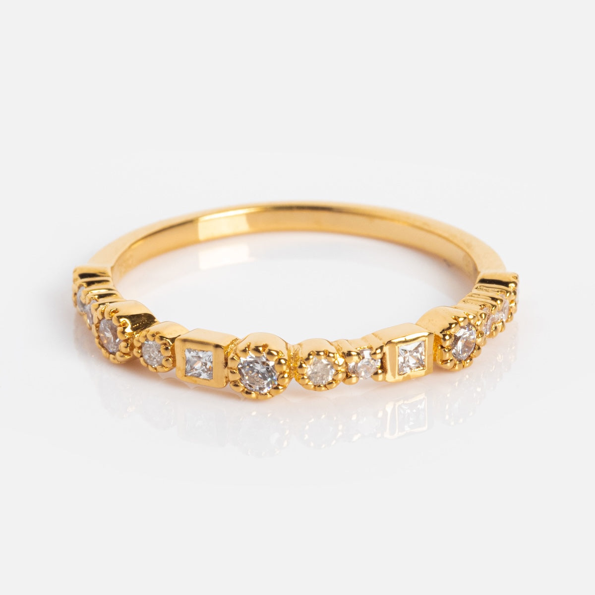 Diamond Constellation Eternity Ring for Women - 14K White Gold Stackable Wedding Band - Perfect for Anniversary, Engagement & Everyday Elegance
