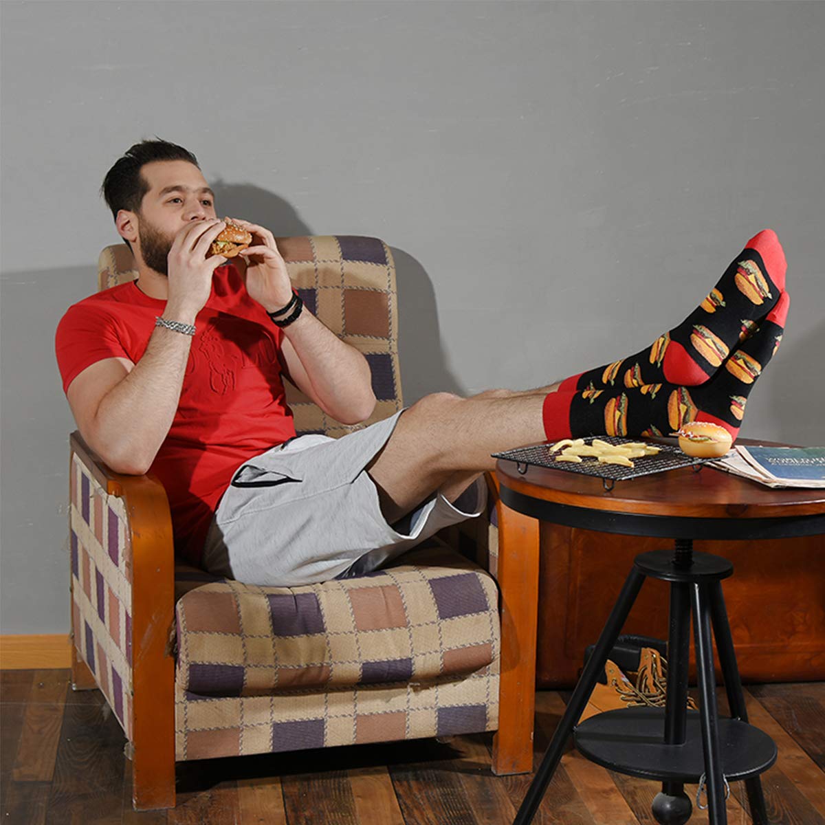 HSELL Men's Fun Patterned Dress Socks - Novelty Crazy Design Cotton Socks for Men - Perfect Gift for Christmas, Office & Casual Wear