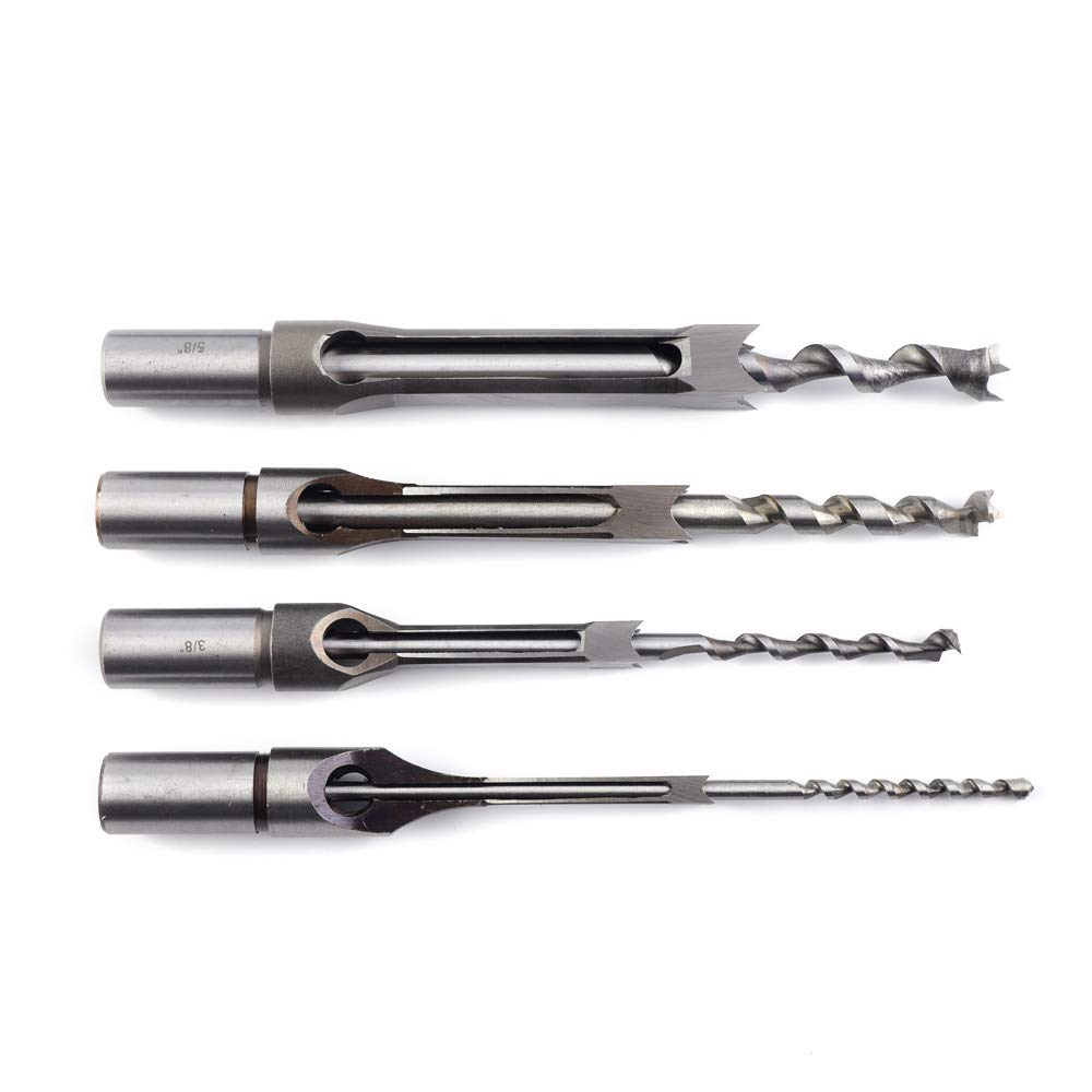 Mortising Chisel Locator Set for Bench Drill - 4-Piece Tenoning Machine Bit Kit | Perfect for Woodworking, Joinery & Furniture Making