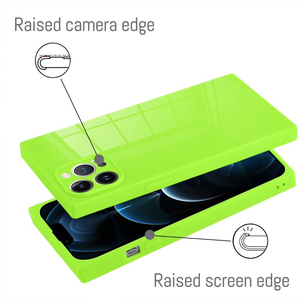Premium Shockproof iPhone 12 Pro Max Case - 6.7 Inch Fluorescent Green TPU Slim Cover with Anti-Drop & Anti-Scratch Protection | Wireless Charging Compatible | Perfect for Outdoor Activities, Gym & Daily Use