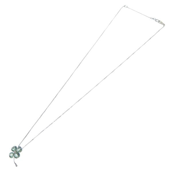 18K Gold Clover Pendant Necklace with Genuine Quartz Stone - Elegant Irish Jewelry for Women, Perfect for St. Patrick's Day Gifts & Everyday Wear