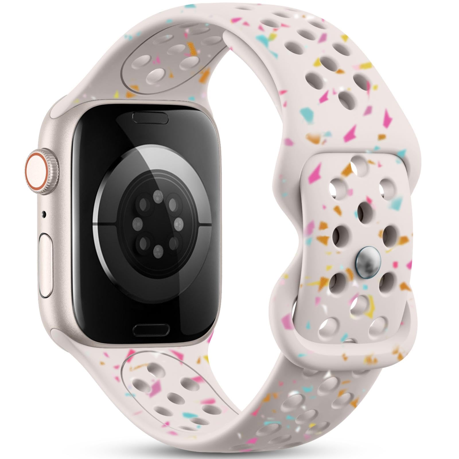Eco-Friendly Apple Watch Bands for Women & Men - Compatible with iWatch Ultra 2, Series 9/8/7/6/5/4/3/SE (38mm/40mm/41mm/42mm/44mm/45mm/49mm) - Breathable Sport Replacement Strap for Workouts, Running & Daily Wear