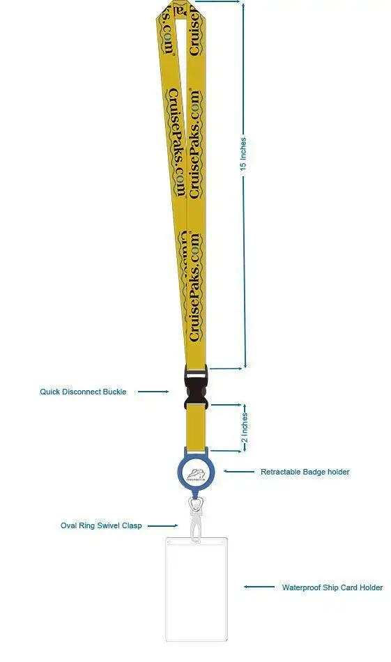 Retractable ID Holder Lanyard for Cruises - Waterproof Badge Reel with Adjustable Strap for Travel, Work & Events