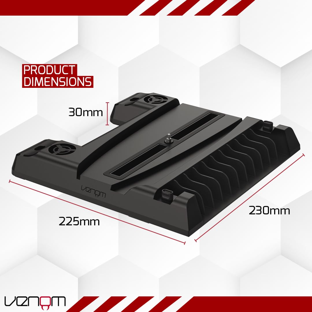 PS5 Cooling Stand with Dual Controller Charger - Fast Cooling Fan & USB Ports for PlayStation 5 - Perfect for Gaming Sessions & Console Protection