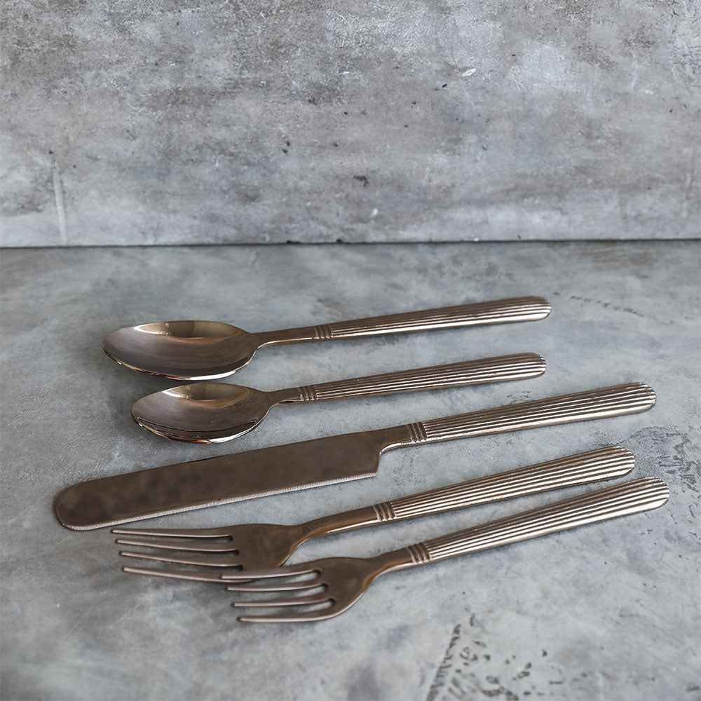 Art Deco Blush Flatware Set - 20-Piece Stainless Steel Cutlery Set for Dining, Wedding & Party - Elegant Tableware for Home, Restaurant & Special Occasions