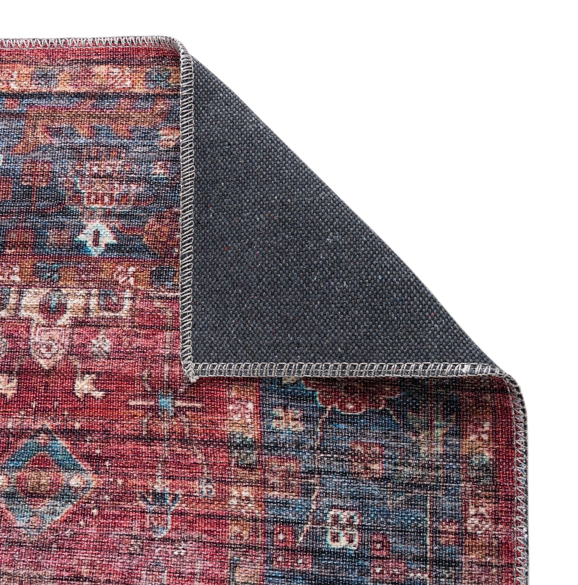 Washable 9' x 12' Rust Red Low-Pile Rug - Maahru Collection by Rugs.com | Durable & Easy-Clean Living Room Carpet for Large Spaces, Dining Areas & Open Floor Plans | Perfect for High-Traffic Areas, Pet-Friendly Homes & Modern Decor