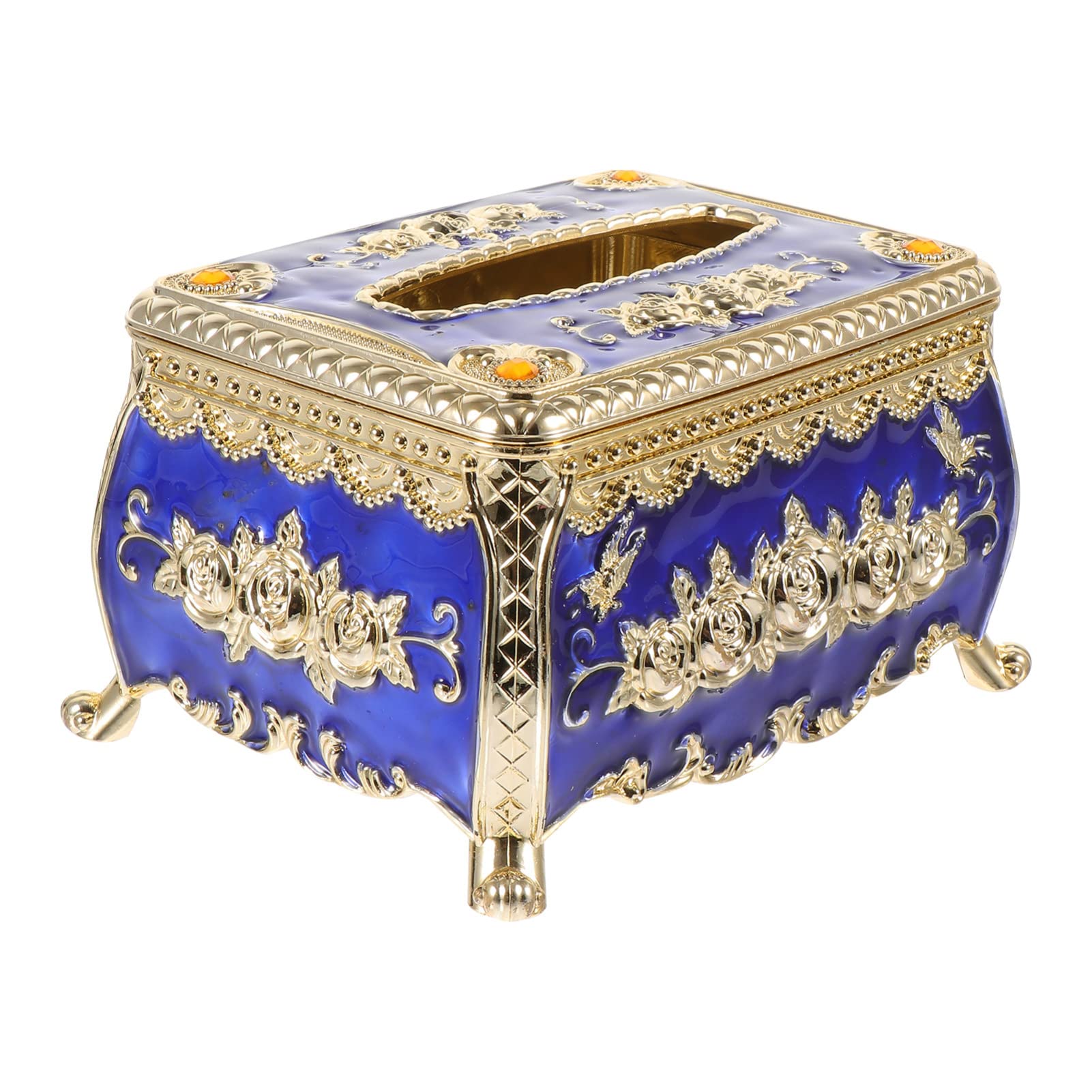 Vintage Rustic Tissue Box Cover - European Style Acrylic Napkin Holder for Office & Car Decor | Luxury Home Organizer for Facial Tissues & Paper Dispenser | Perfect for Desk, Living Room, Bedroom and Vehicle Interior Accessories