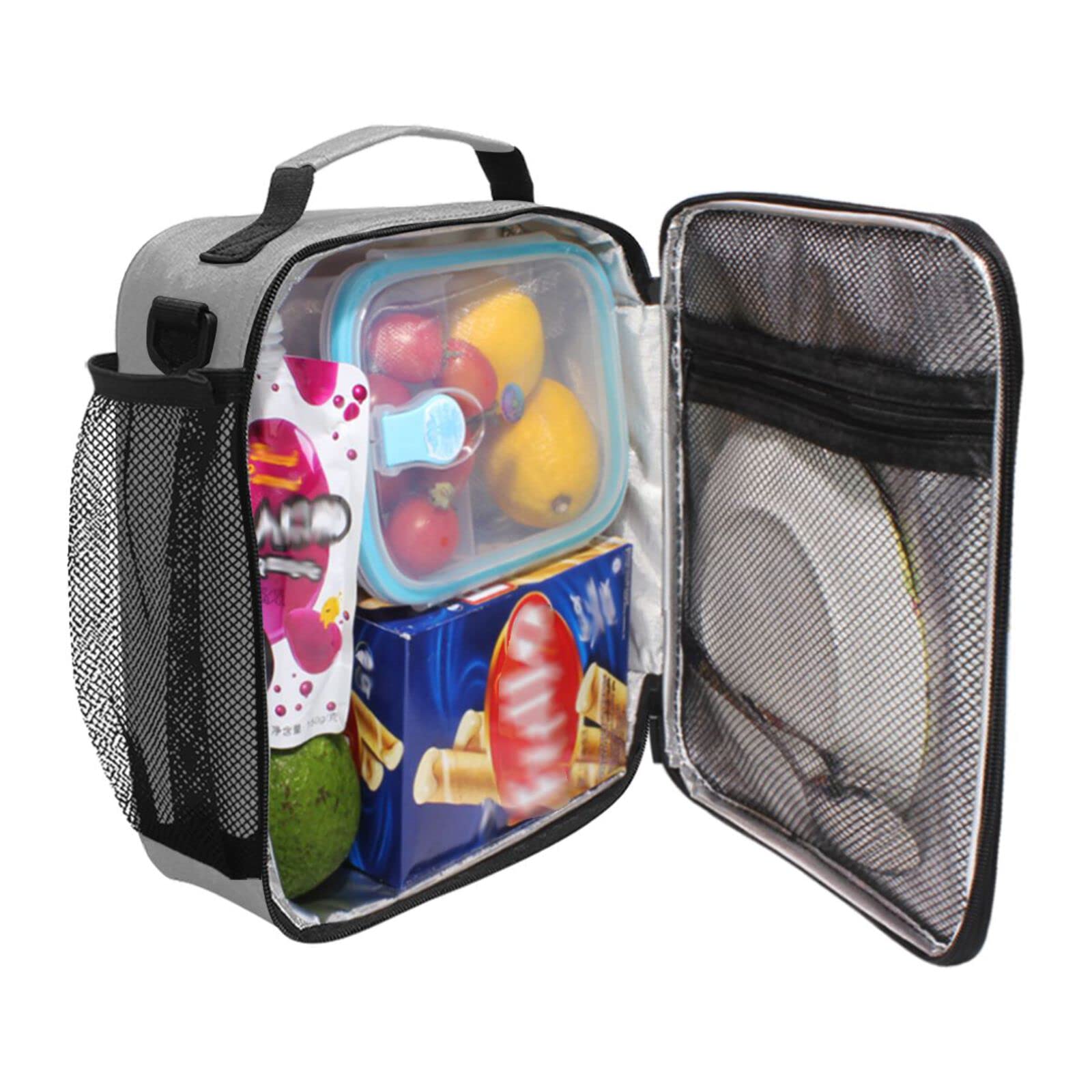 Custom Personalized Insulated Lunch Box Bag with Adjustable Strap - American Football Laces Design - Reusable Tote Container for Work, School, Picnic & Outdoor Activities - Keep Food Fresh & Organized