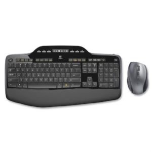 Logitech MK710 Wireless Keyboard and Mouse Combo with LCD Display, Sculpted Ergonomic Design & Hyper-Fast Scrolling - USB Connectivity for Home Office, Gaming & Productivity