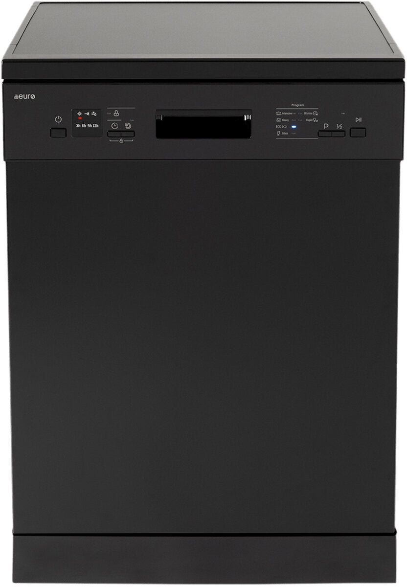 Brand New Euro Black 14-Piece Dishwasher Set with 3-Year Warranty - Perfect for Large Families and Dinner Parties