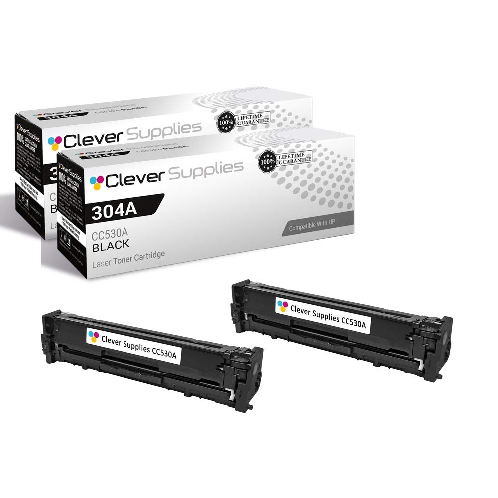 HP CP2025 Compatible Toner Cartridge Replacement (2-Pack) - CC530A Black & 304A Color - Works with HP CM2320, CM2320N, CM2320NF, CM2320FXI, CP2025N, CP2025DN, CP2025X, CP2020, CP2026 - Ideal for Home & Office Printing