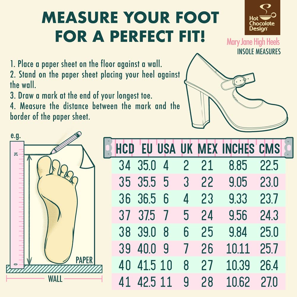 Hot Chocolate Design Chocolaticas Women's High Heel Mary Jane Pumps - Elegant Dress Shoes for Parties, Weddings & Office Wear