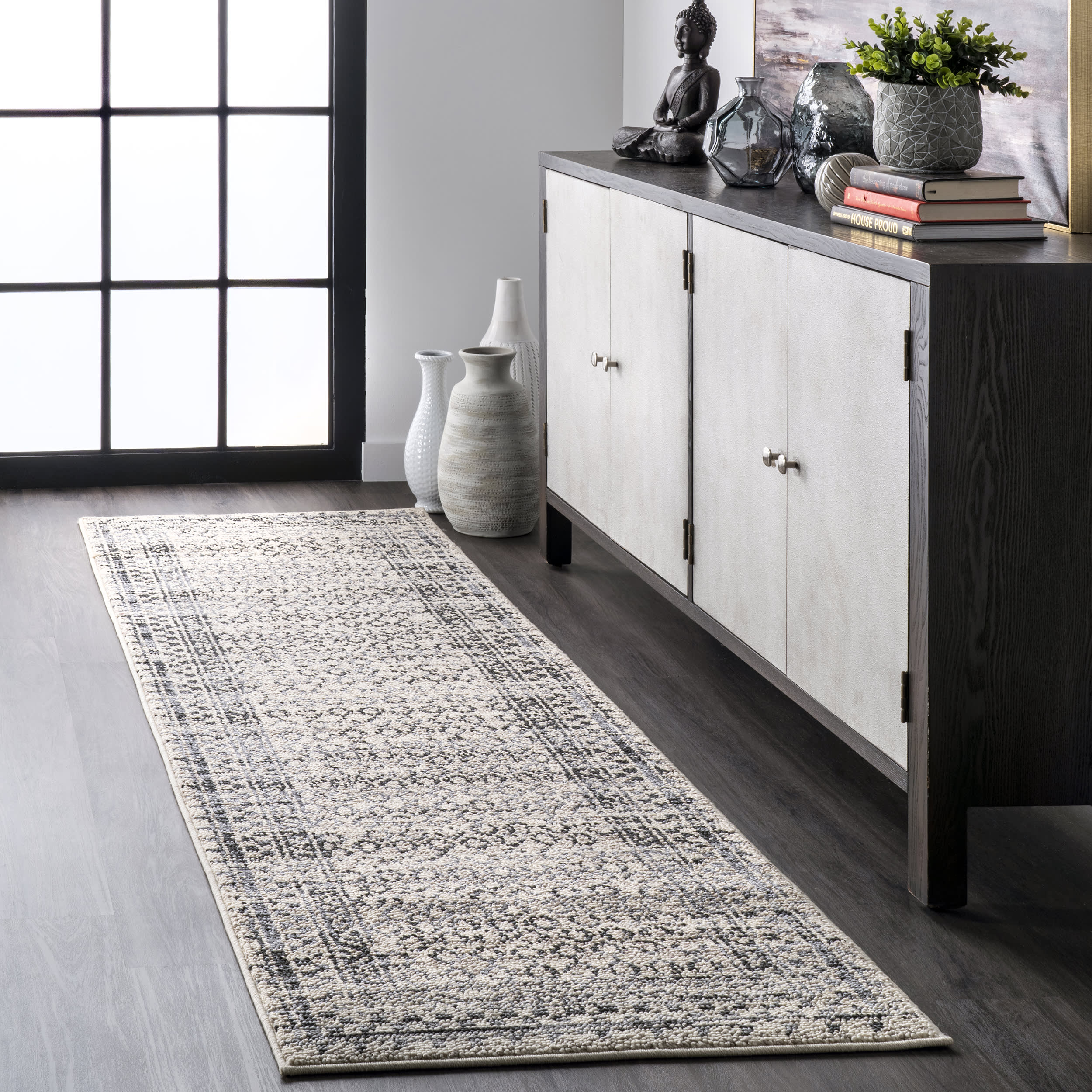 Checkered Diamonds Area Rug - Light Grey Soft Plush Carpet for Living Room, Bedroom, and Nursery - Non-Slip Backing for Home Decor