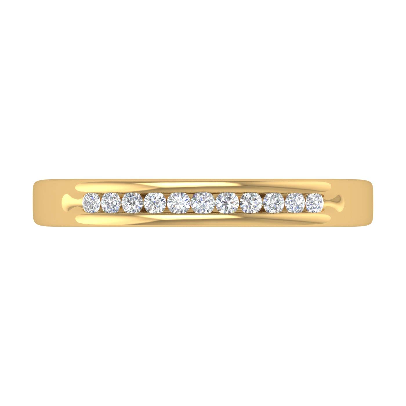 1/10 Carat Channel Set Diamond Wedding Anniversary Ring in 14K Gold (I1-I2 Clarity) - Elegant Jewelry Gift for Wife, Engagement, Valentine's Day & Special Occasions