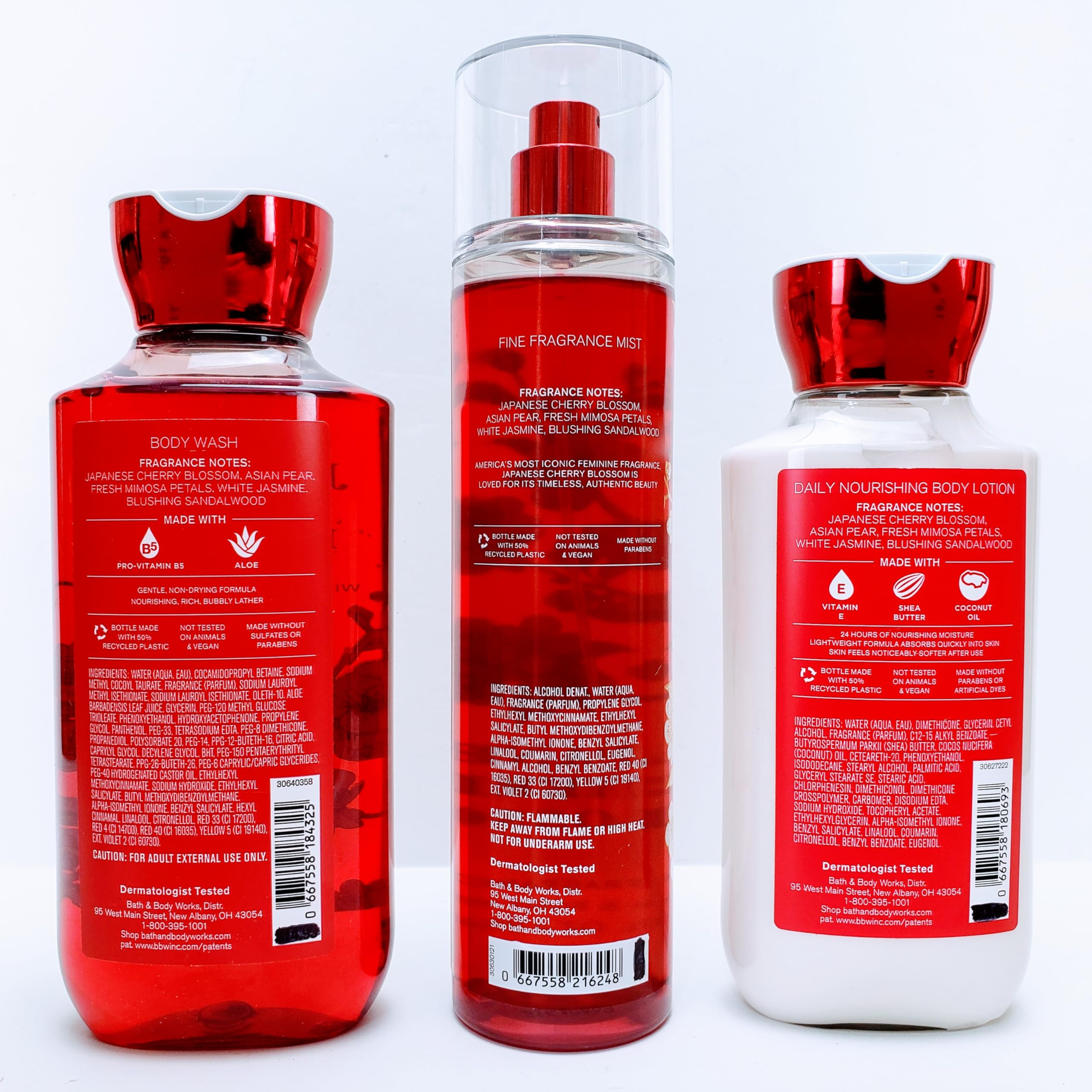 Bath & Body Works Japanese Cherry Blossom Gift Set - 10 oz Shower Gel, 8 oz Fragrance Mist & 8 oz Body Lotion | Floral Scented Bath & Body Care for Women, Perfect for Gifts, Self-Care & Relaxation