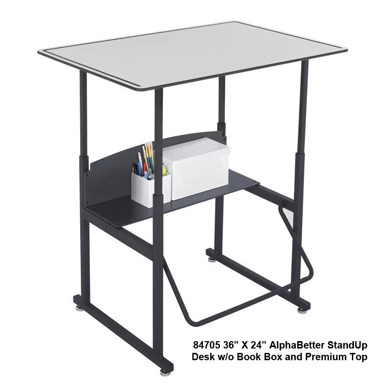 AlphaBetter Standing Desk with Premium Gray Top - No Book Box Included | Perfect for Home Office & Workspace Ergonomics