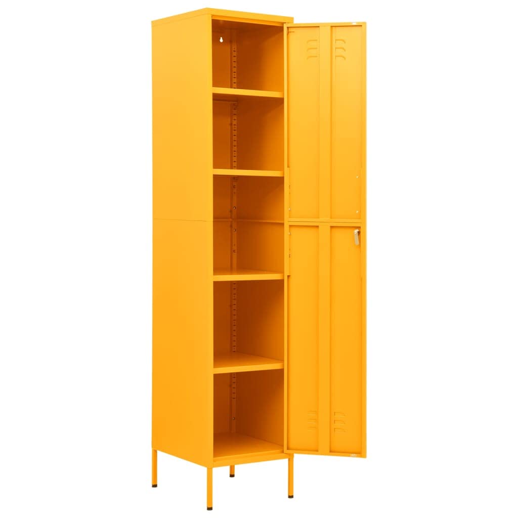 Mustard Yellow Steel Storage Cabinet 13.8