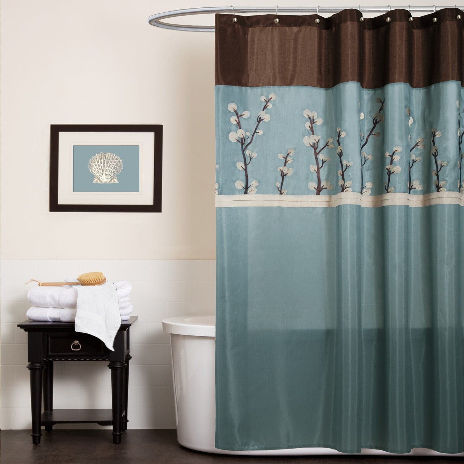 Premium Cocoa Brown Shower Curtain - Waterproof Fabric Bathroom Decor for Modern Homes | Perfect for Spa-Like Showers & Elegant Bathroom Makeovers