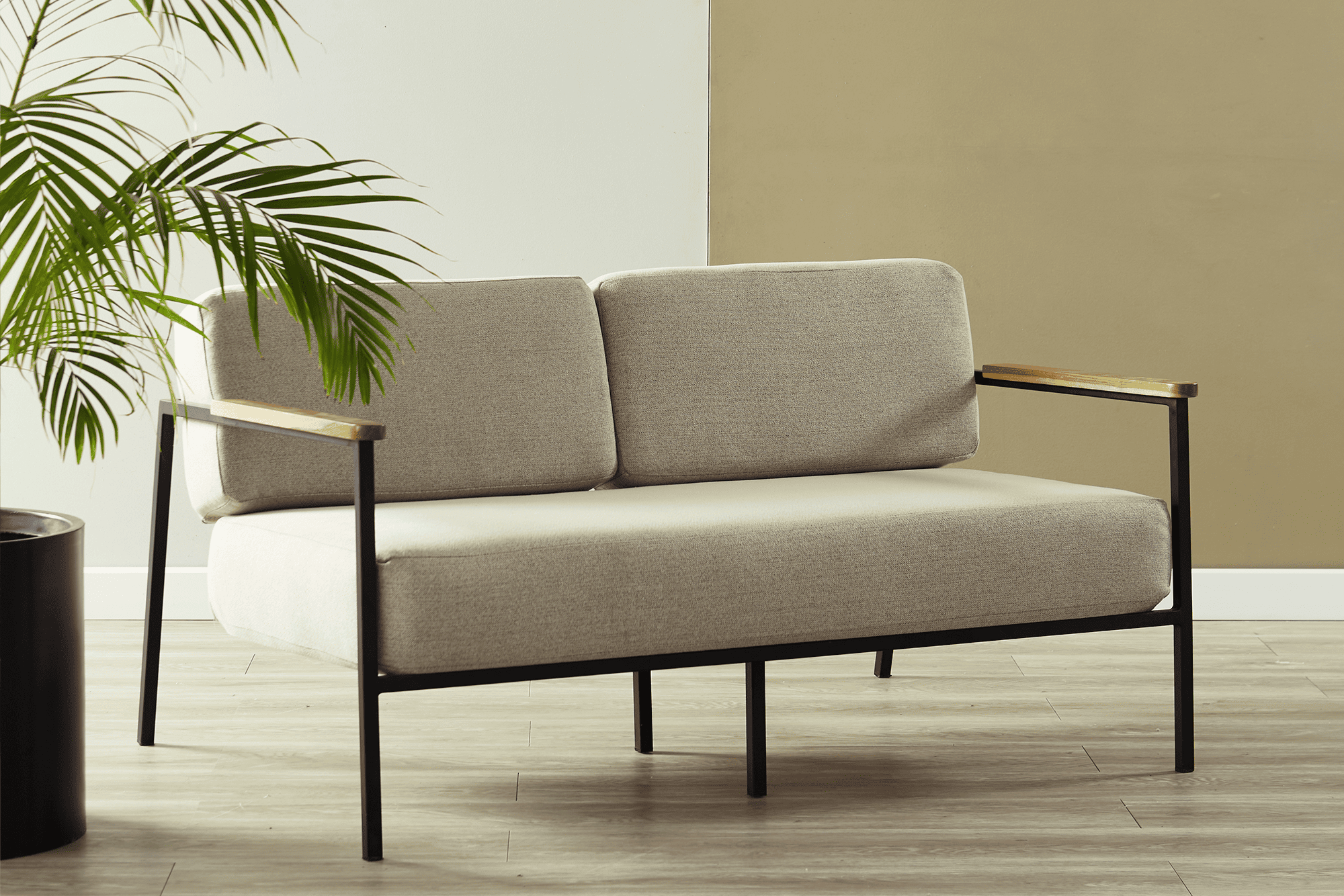 Frida 2-Seater Sofa - Modern Comfortable Couch for Living Room, Lounge & Small Spaces - Soft Fabric Upholstery with Sturdy Wooden Frame