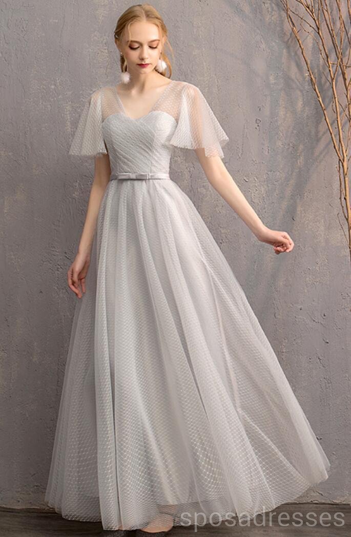 Light Grey Floor Length Mismatched Bridesmaid Dresses - Elegant Wedding Party Gowns (WG545) | Perfect for Formal Weddings, Bridal Showers & Special Occasions