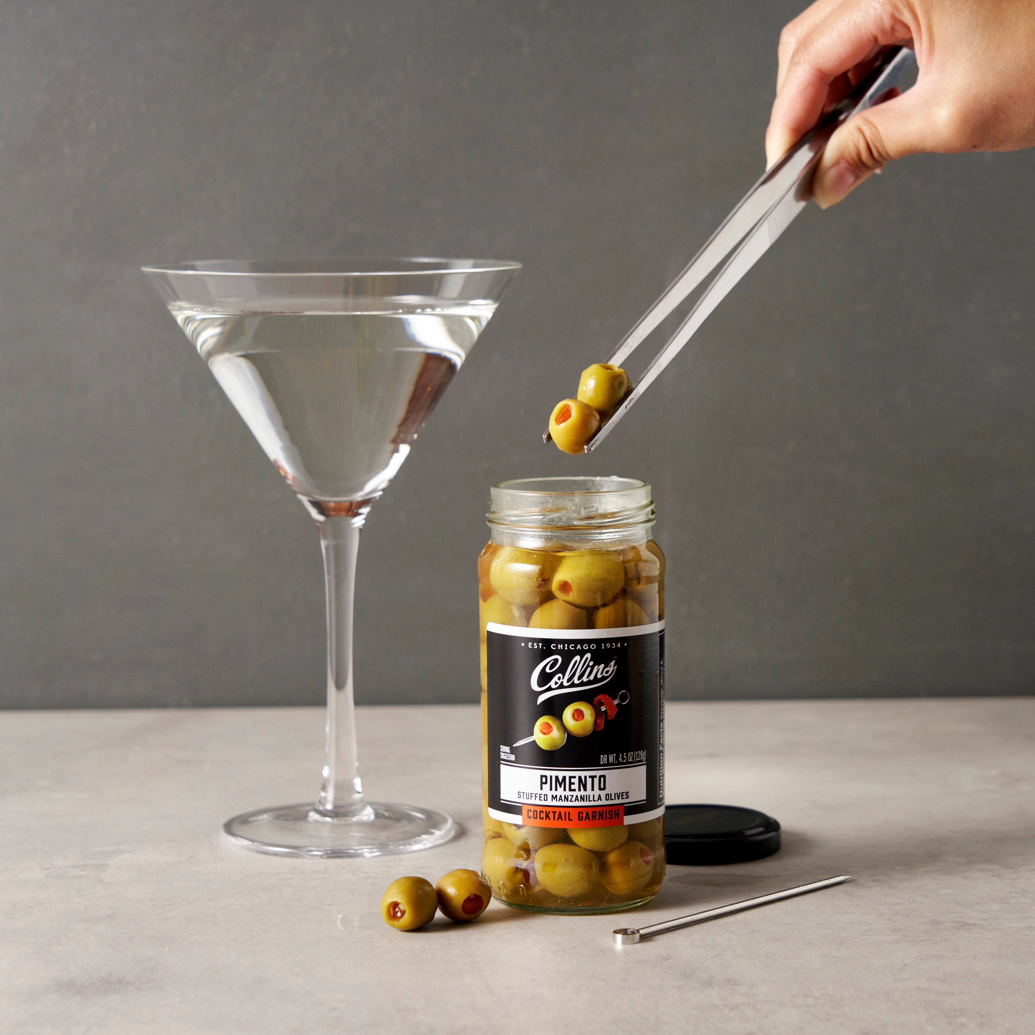 Premium Manzanilla Martini Pimento Stuffed Olives 5 oz (141g) - Spanish Green Olives for Cocktails, Charcuterie Boards & Gourmet Cooking