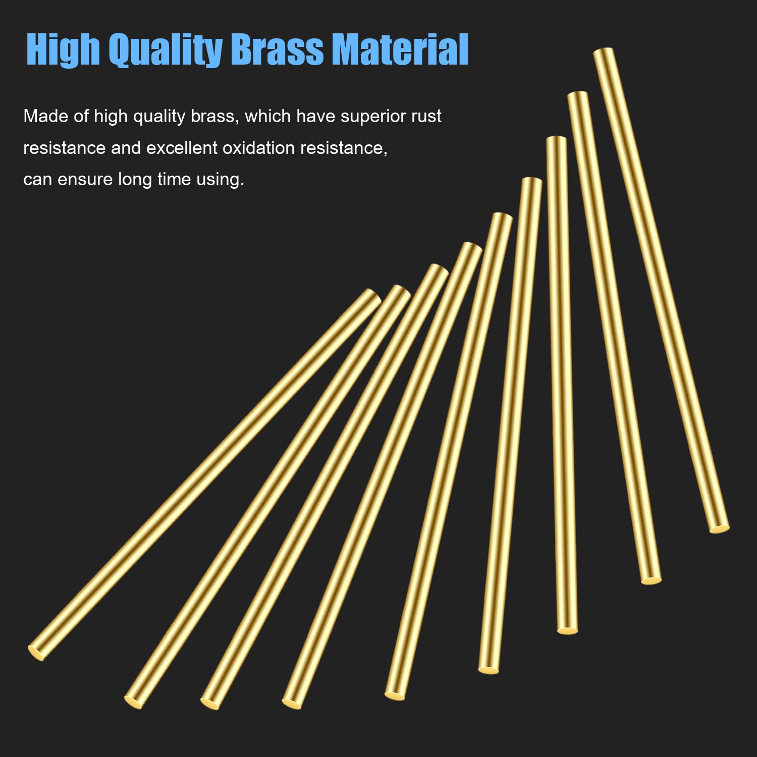 DYWISHKEY 20-Pack 5/32 Inch Brass Rods - Premium Brass Round Stock Lathe Bar for DIY Crafts, Model Building & Jewelry Making (3.94