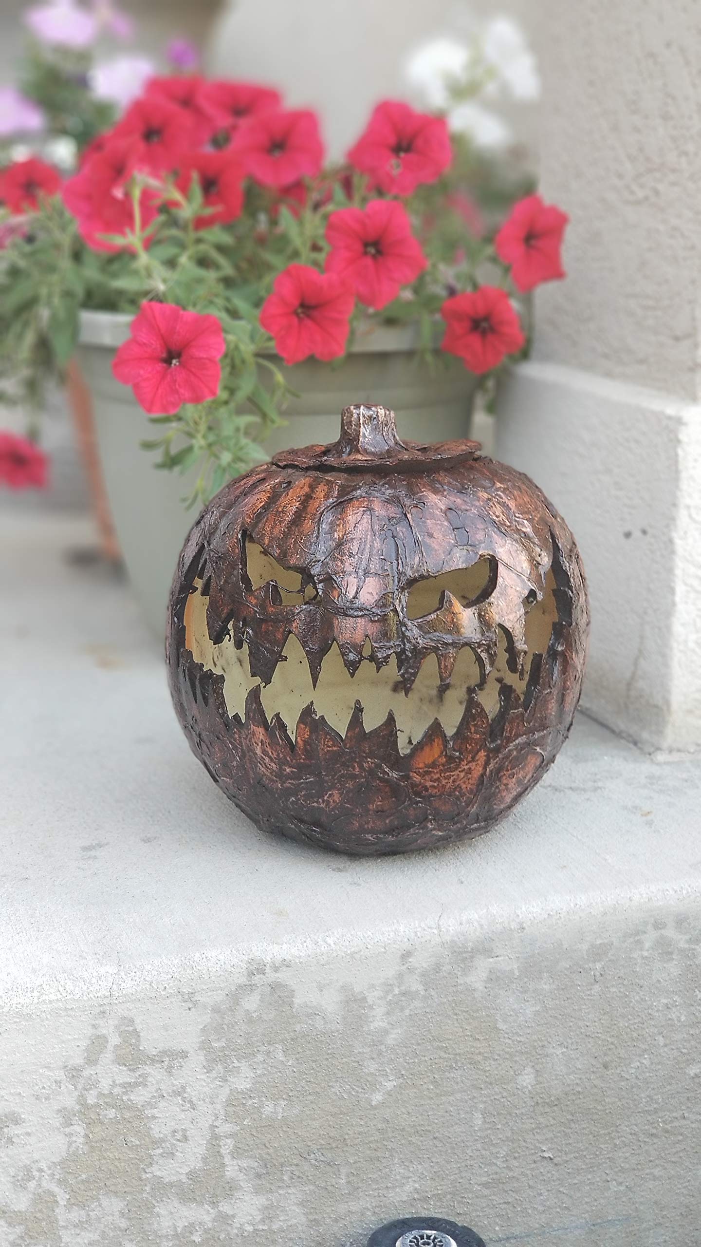 Undead Empire Wicked Gourd 'Fang' - 9 Inch Evil Pumpkin Halloween Decoration for Porch, Yard & Party Decor