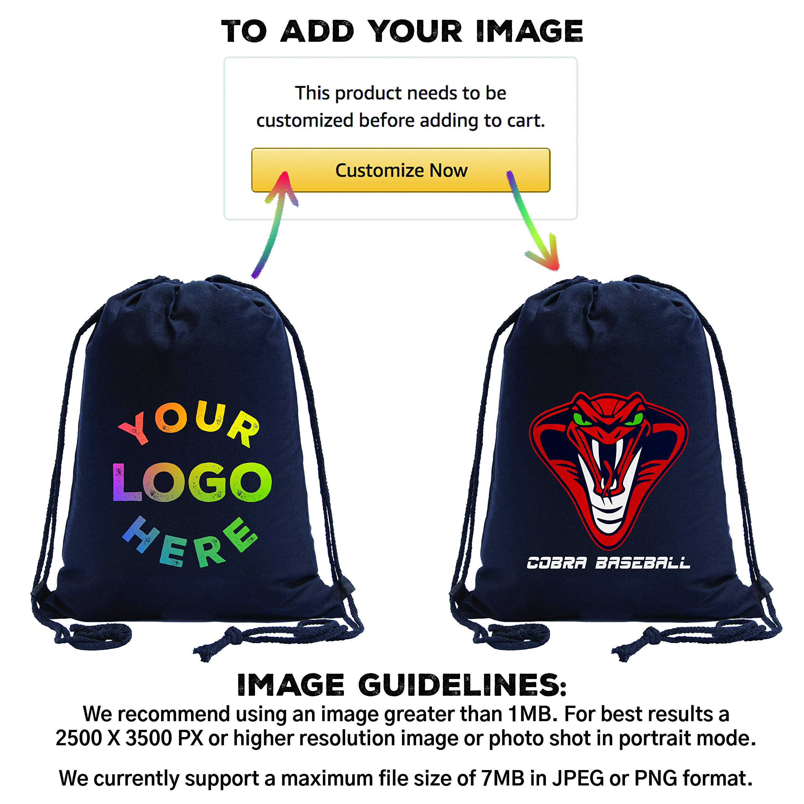 Custom Drawstring Backpacks Bulk 20-Pack - Personalized Promotional Cotton Bags for Events, Gifts & Giveaways (Red, CE2725) - Perfect for School, Sports, Trade Shows & Brand Promotions
