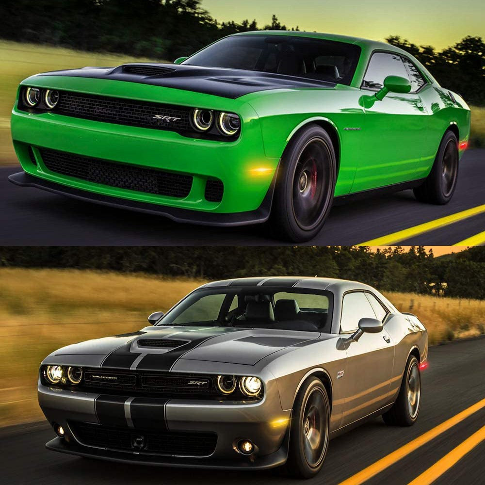 2008-2014 Dodge Challenger & 2011-2014 Charger LED Side Marker Lights - Front & Rear Red/Yellow Replacement - Enhance Visibility & Style for Night Driving & Car Shows