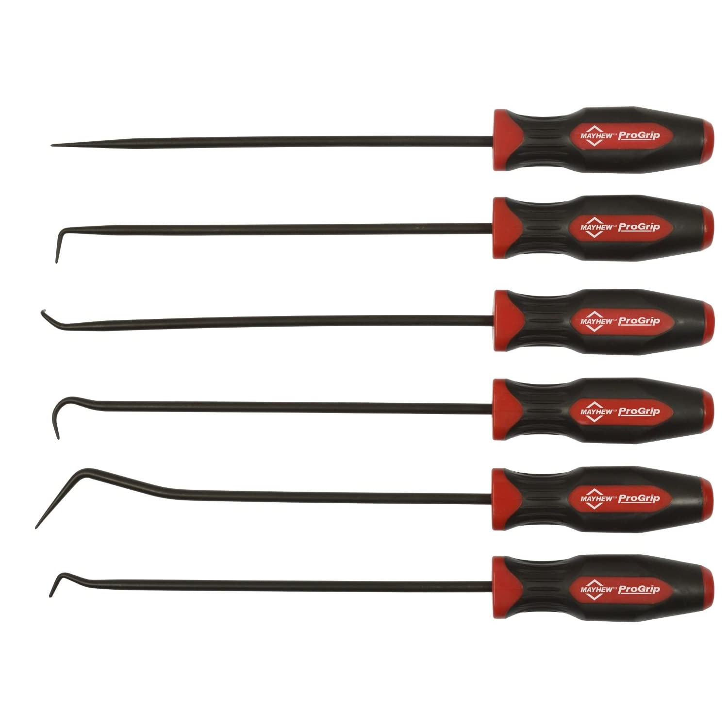Mayhew Steel 13095 6-Piece ProGrip Long Pick Set - Durable Lock Picks for Locksmiths & DIY Enthusiasts | Perfect for Home Security, Automotive & Emergency Lockout Situations