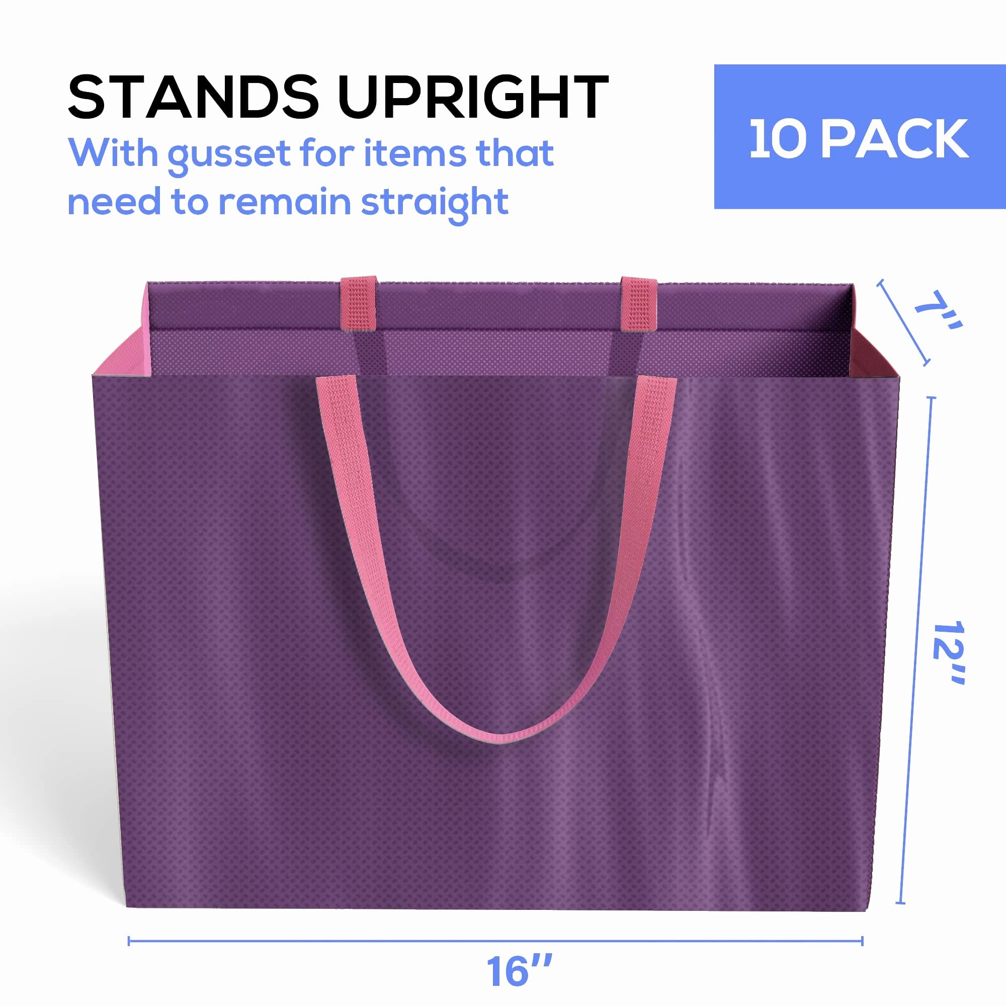 Eco-Friendly Reusable Grocery Bags - Durable Laminated Non-Woven Shopping Totes for Groceries, Kitchen Storage & Food Delivery - Perfect for Supermarkets, Farmers Markets & Zero-Waste Lifestyle