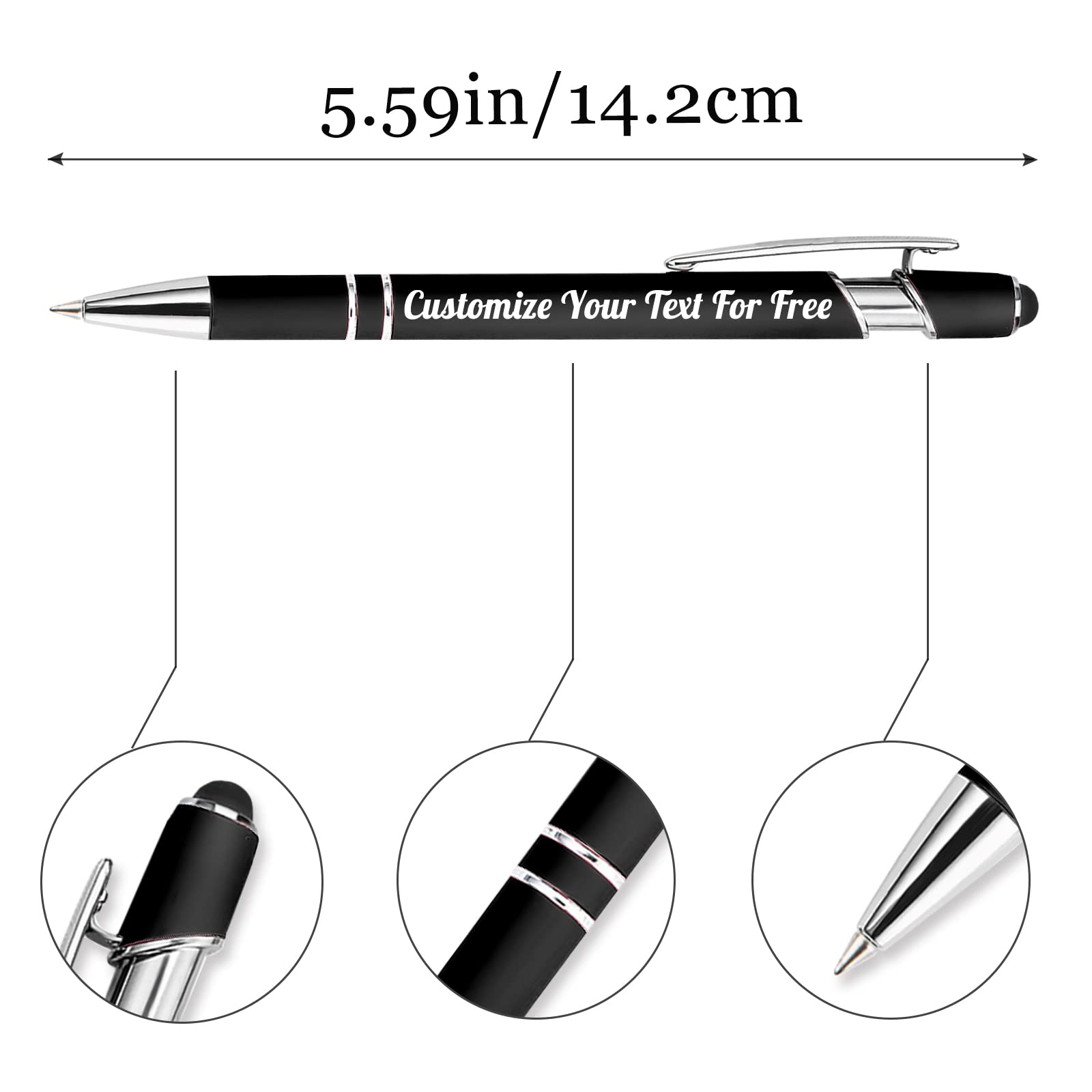 500 Pcs Custom Engraved Pens Bulk - Personalized Ballpoint Pens with Free Name/Text Engraving, Stylus Tip for School, Office, Business, Graduation Gifts & Anniversaries - Ideal for Corporate Events, Promotions, Weddings & Bulk Giveaways