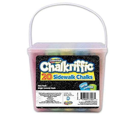 Creative Kids Chalkriffic Jumbo Sidewalk Chalk Set - 20 Vibrant Colors for Outdoor Fun - Perfect for Driveway Art, Playground Games & Summer Activities