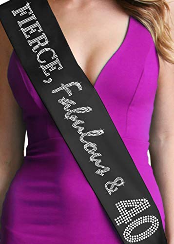 Black (Fierce Fabulous & 40 - Rhinestone)