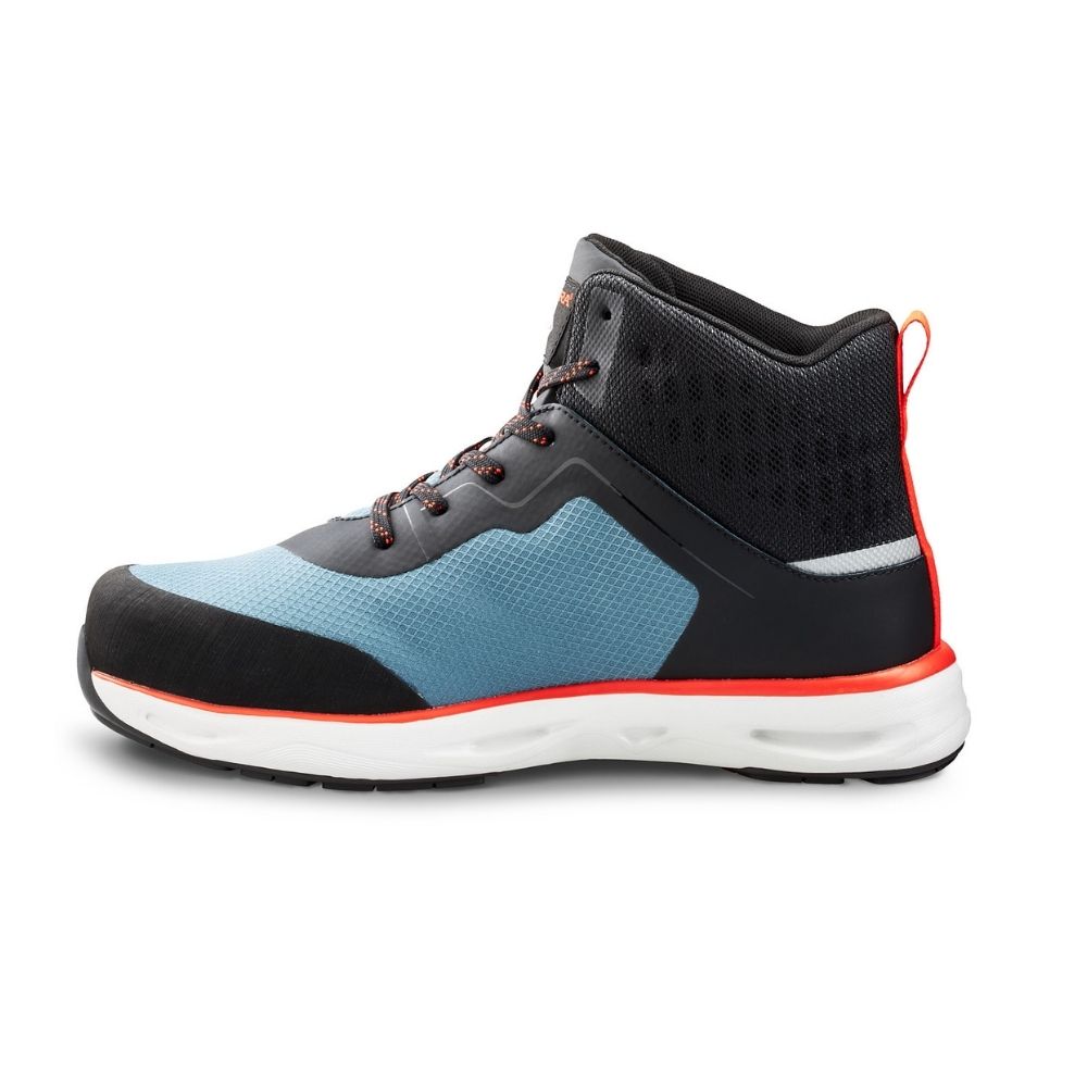 Terra Lites MID TR0A4NRTFR0 Composite Toe Athletic Work Shoes for Men & Women - Lightweight Safety Shoes with Slip Resistance, Blue/Red - Perfect for Construction, Warehouse, and Industrial Work Environments