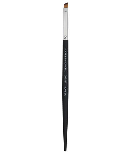 OMNIA® Professional Brow Brush - Angled Eyebrow Brush for Precise Shaping & Filling - Perfect for Eyebrow Makeup, Powder, Gel & Pomade Application - Salon & Home Use