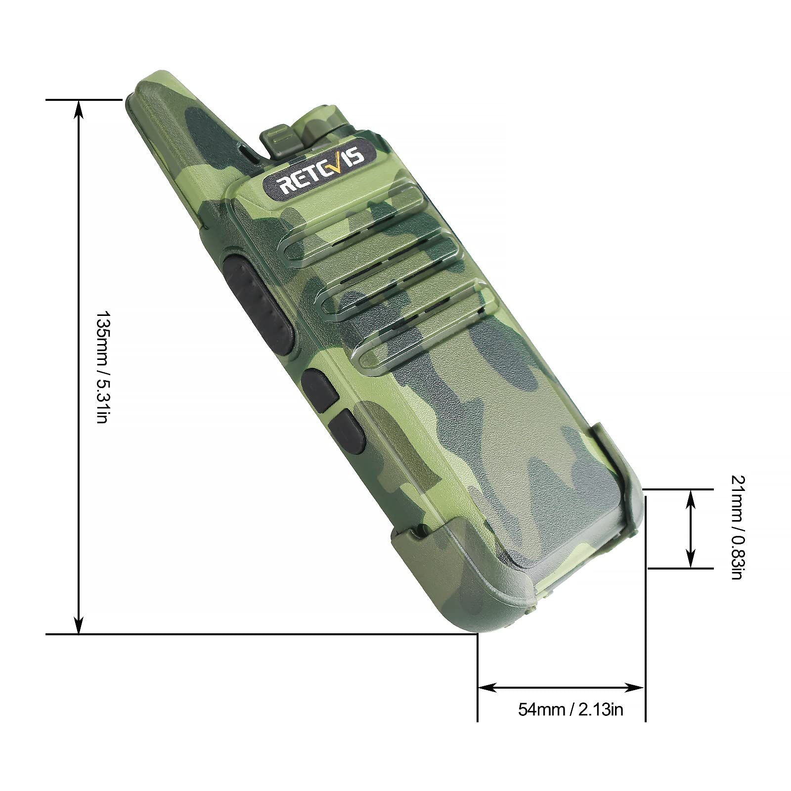 Retevis RT22 Rechargeable Walkie Talkies with VOX, Emergency Alarm & Long Range - Ideal for Outdoor Adventures, Cruise Ships, ATV, Hunting & Skiing (4 Pack, Camouflage) | Perfect for Family Camping, Hiking & Emergency Communication