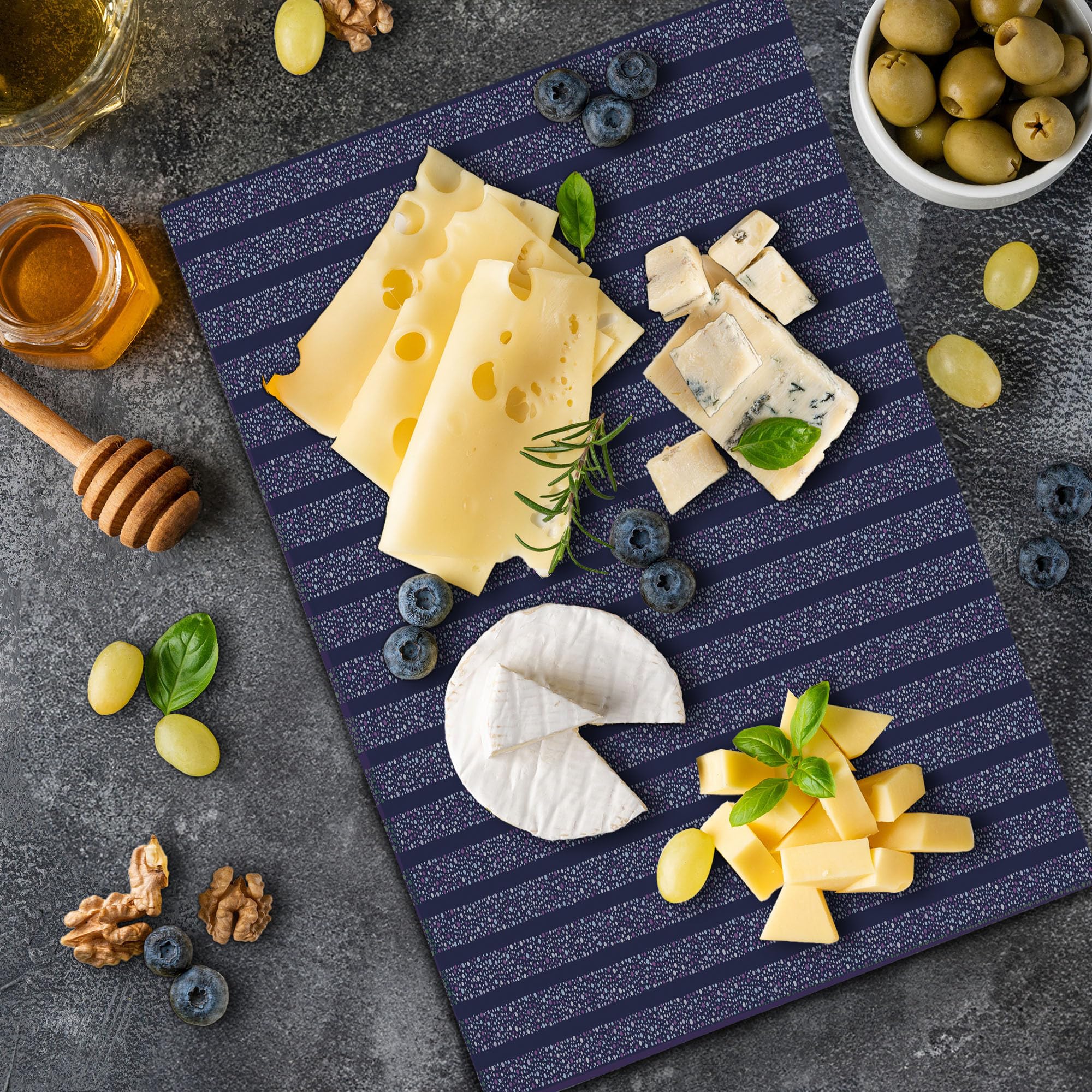 Ambesonne Abstract Cutting Board - Violet Tone Bubbles Design, Tempered Glass Serving Board for Kitchen, Large Size Quartz Mauve - Perfect for Food Prep, Charcuterie & Home Decor