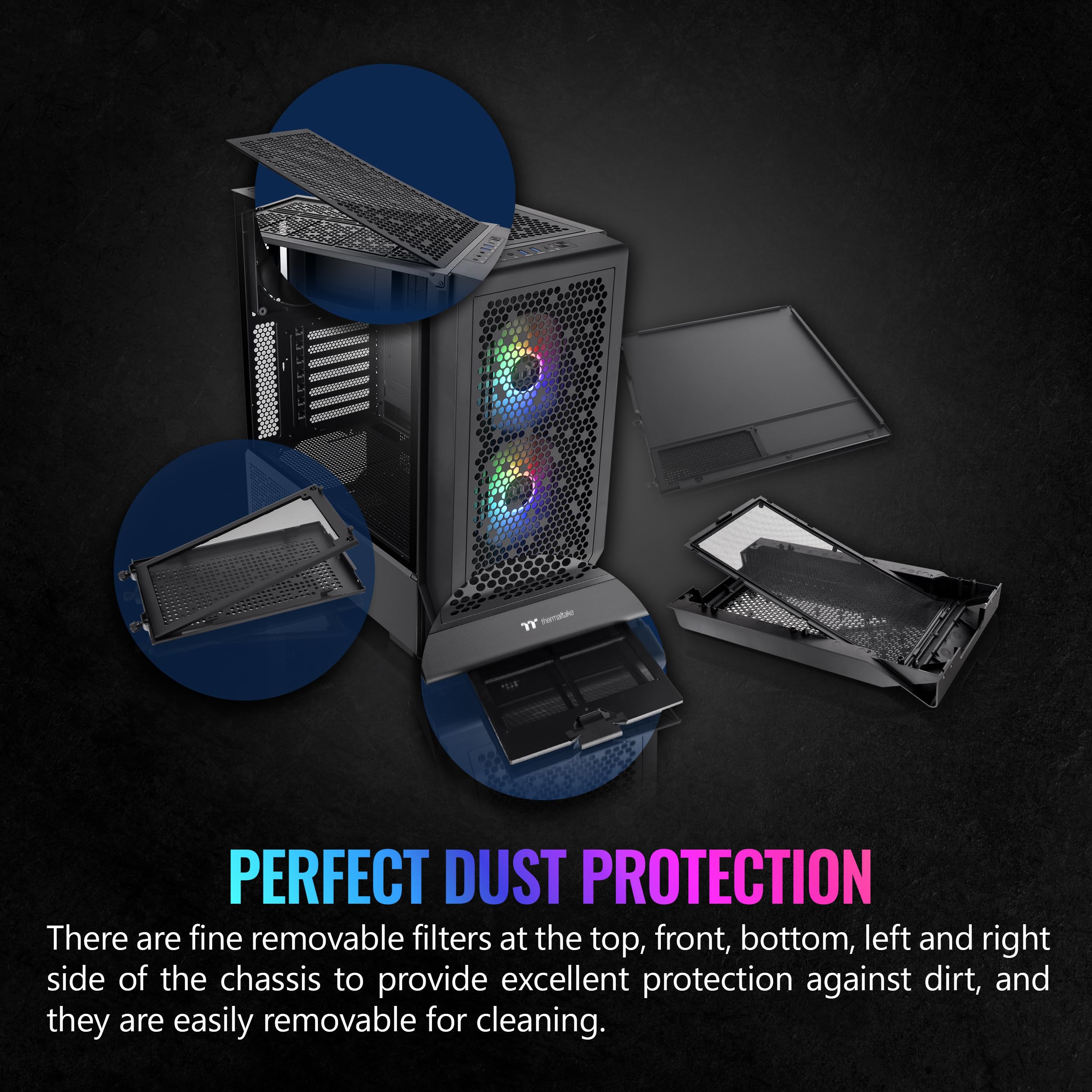 Ceres 330 TG ARGB Black Mid Tower E-ATX Gaming PC Case - Hidden-Connector MB Support, 2 Preinstalled CT140 ARGB Fans, Rotational PCIe Slots (Model CA-1Y2-00M1WN-01) - 3 Year Warranty | Perfect for Gaming Rigs & High-Performance PC Builds