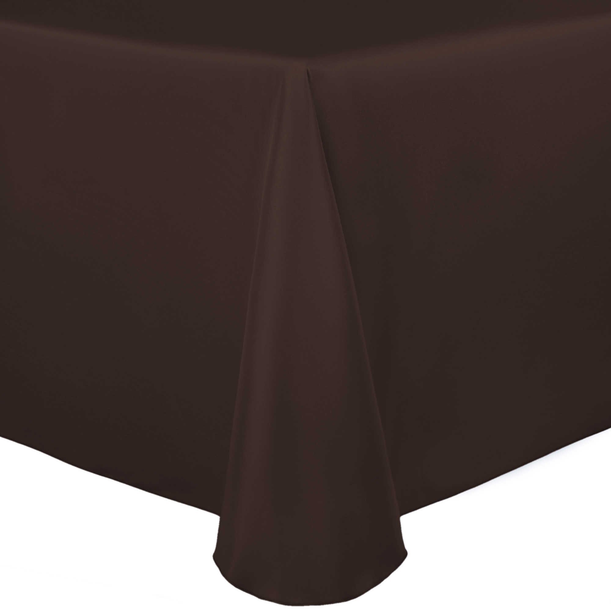 5-Pack Espresso Brown Bridal Satin Oval Tablecloths 60x120 Inches - Elegant Wedding Reception, Banquet, and Party Decorations