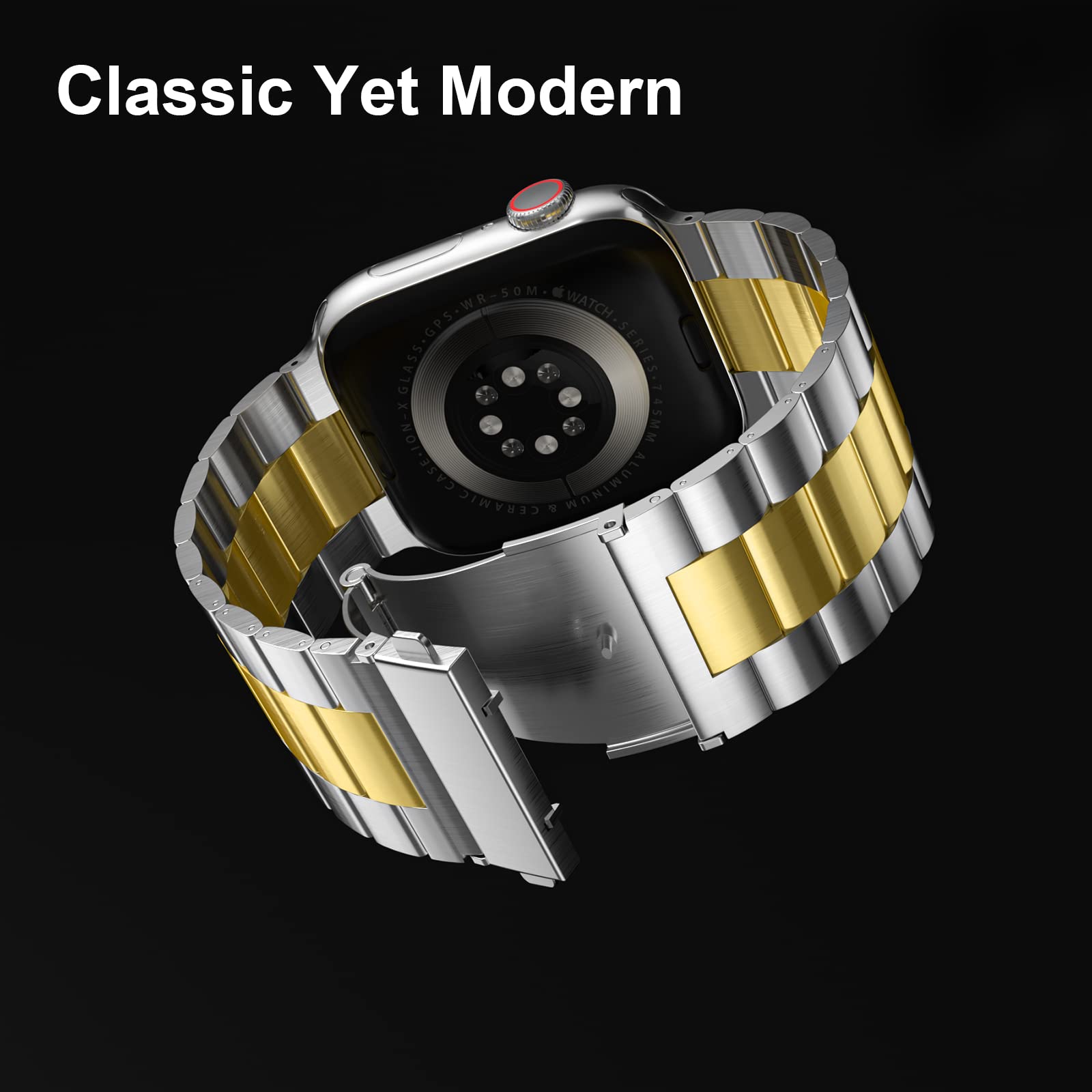 Premium Stainless Steel Apple Watch Band 38mm 40mm 42mm 44mm - Durable Metal Replacement Strap Compatible with iWatch SE Series 9/8/7/6/5/4/3/2/1 - Unisex Design for Men & Women - Perfect for Workouts, Office Wear & Everyday Fashion