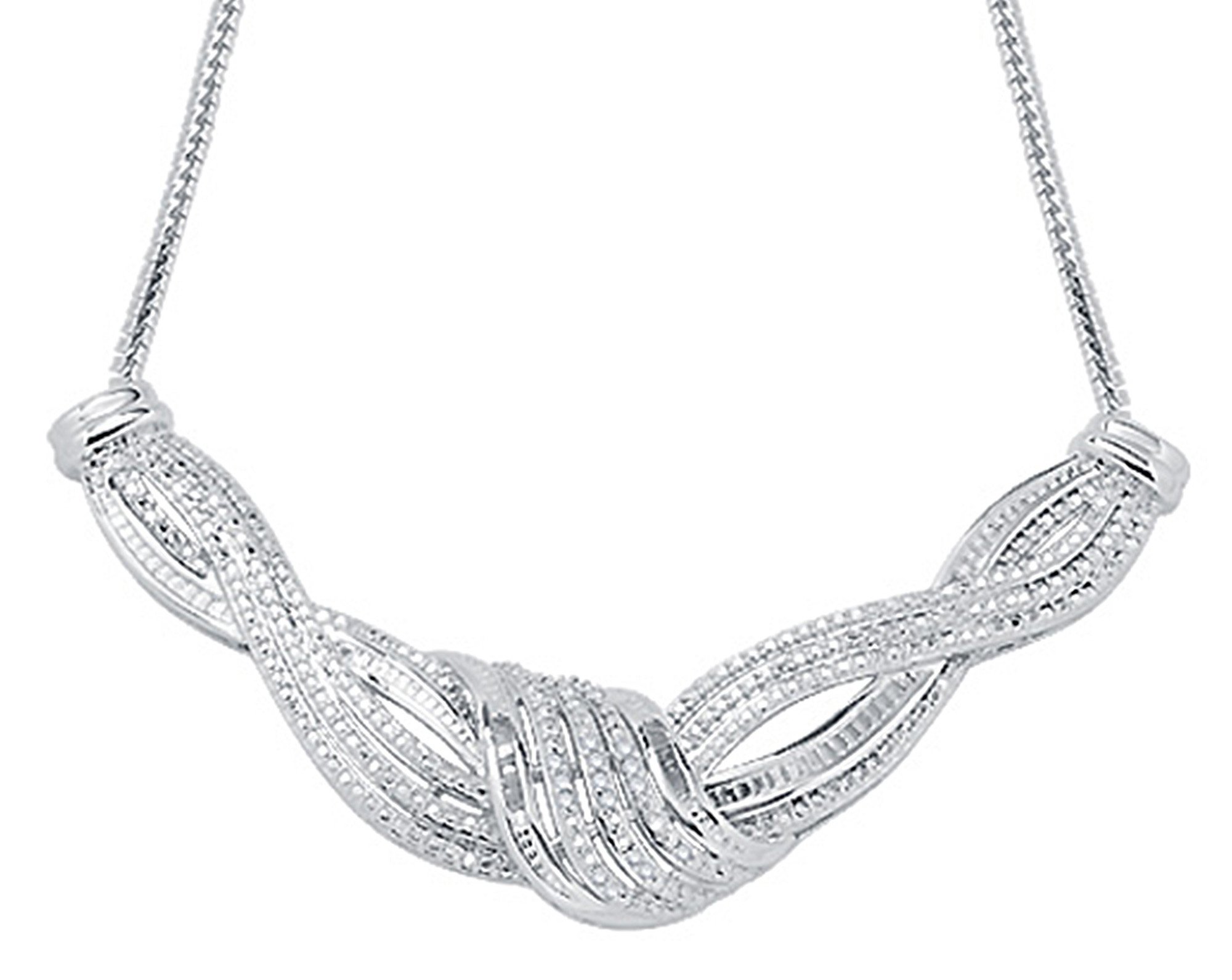 2.00 Carat Diamond Swirl 4-Piece Sterling Silver Jewelry Set for Women (Ring Size 7) - Perfect for Weddings, Anniversaries & Special Occasions