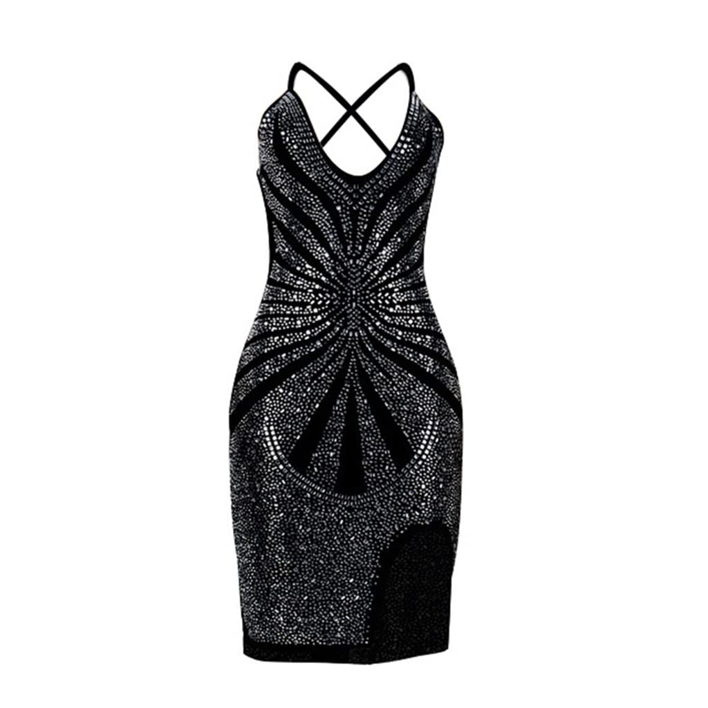 Sexy V-Neck Bodycon Dress for Women - Clubwear, Night Out & Summer Party Outfit (Black, Size XL) | Perfect for Clubbing, Date Night & Special Occasions