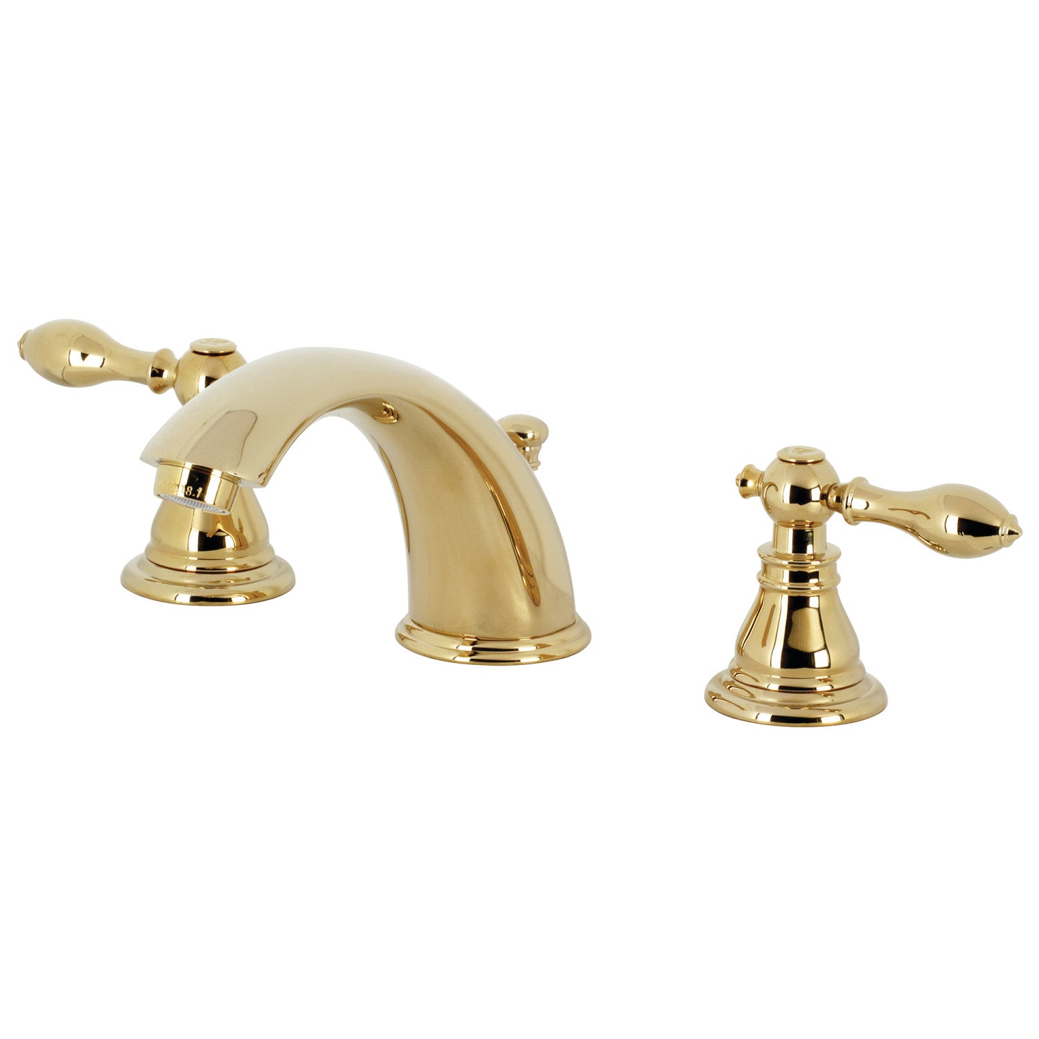 American Classic KB962ACL 3-Hole Widespread Bathroom Faucet - Two Handle Deck Mount with Pop-Up Drain - Polished Brass Finish - Perfect for Modern Bathroom Vanities and Powder Rooms