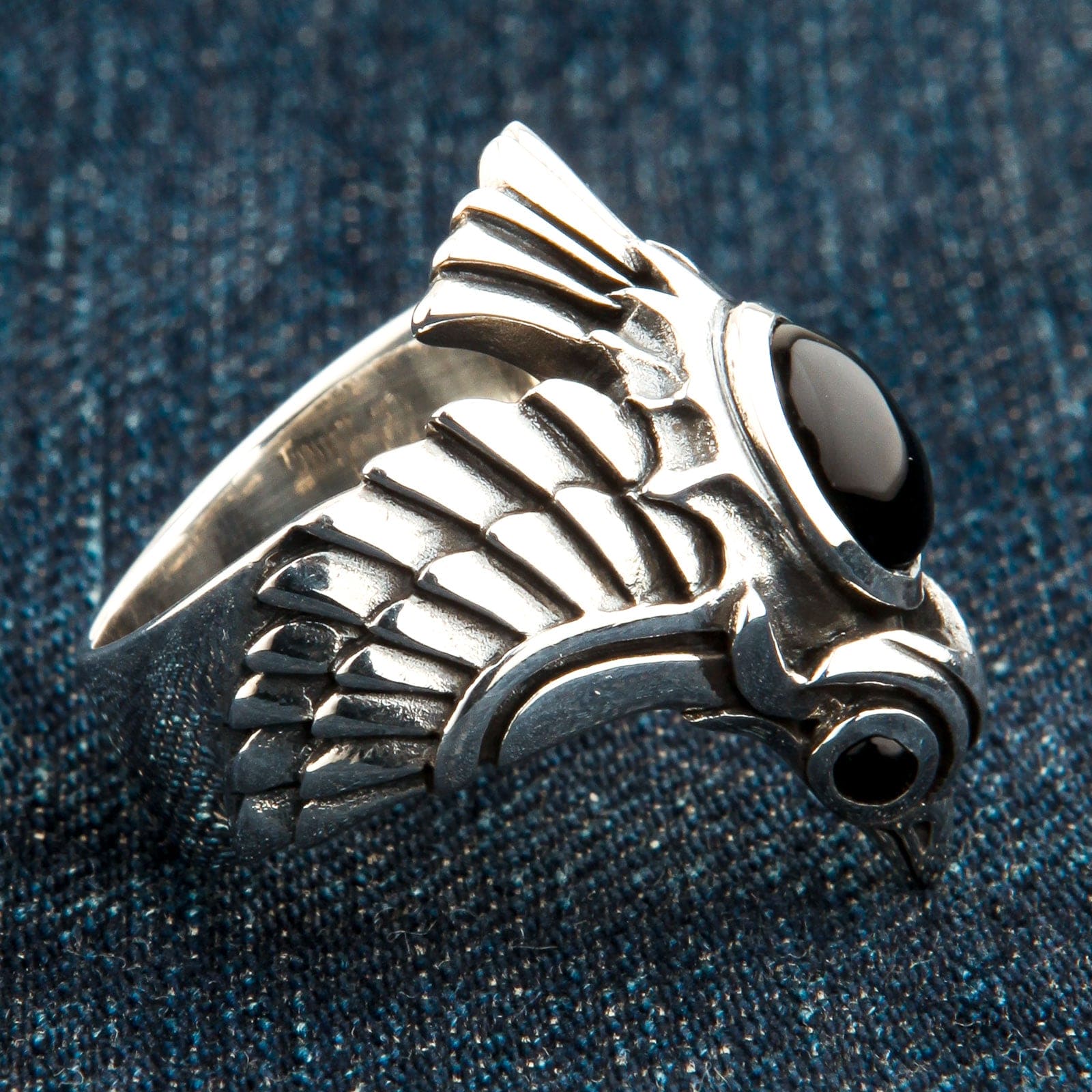 Phoenix Sterling Silver Black Onyx Ring for Women | Elegant Gothic Jewelry | Perfect for Weddings, Parties & Everyday Wear