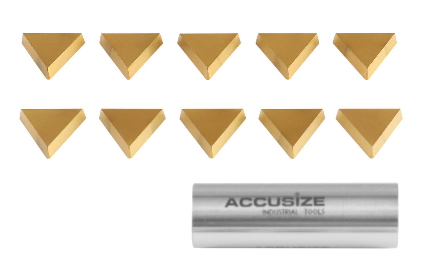 Accusize TPG322 Tin Coated Carbide Inserts - 60 Pc Set for CNC Lathe Turning Tools | Industrial Metal Cutting Inserts | Perfect for Machining Steel, Cast Iron & Alloy Materials