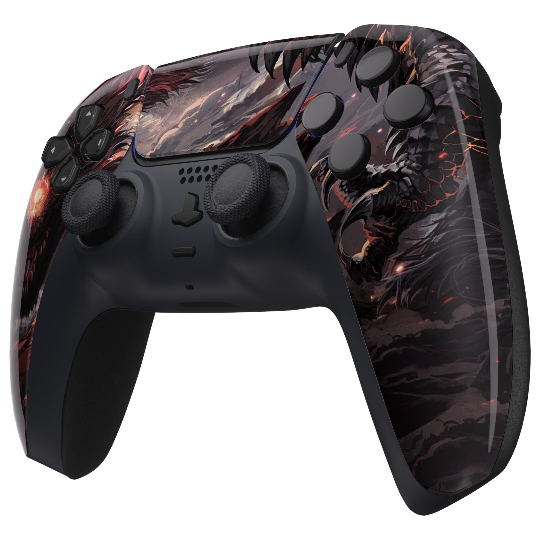 eXtremeRate PS5 Controller Front Housing Shell Replacement for BDM-010/020/030/040/050 - Touchpad Compatible, Cyclops Dragon Design - Perfect for Gaming, Customization & Controller Repair