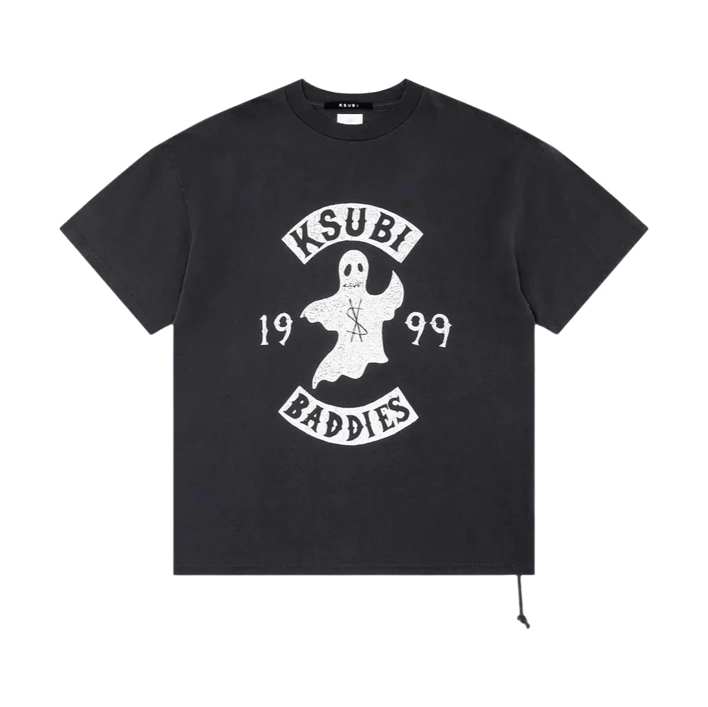 Baddies Ekcess Faded Black Graphic T-Shirt - Trendy Streetwear for Women | Casual Outfit & Party Wear