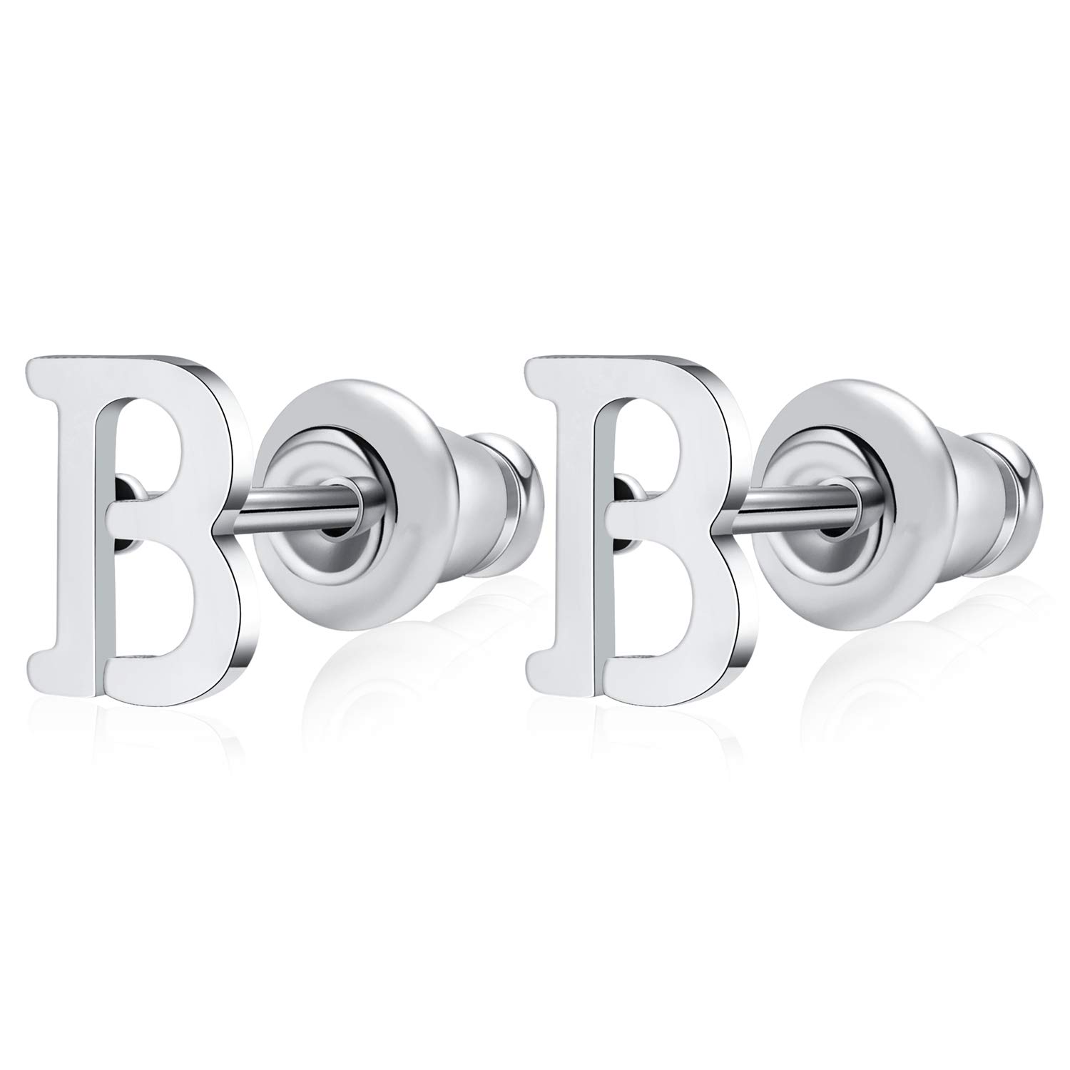 Rythun Letter Stud Earrings for Women & Men - Hypoallergenic 18k Gold Plated 316L Stainless Steel Jewelry - Perfect Gift for Her, Birthday, Anniversary & Everyday Wear